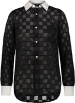 Checkered Sheer Detailed Shirt 