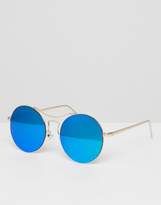 Thumbnail for your product : A. J. Morgan Aj Morgan AJ Morgan round frame sunglasses in blue lens