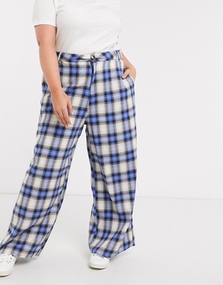 Daisy Street Plus relaxed high waist trousers in vintage check