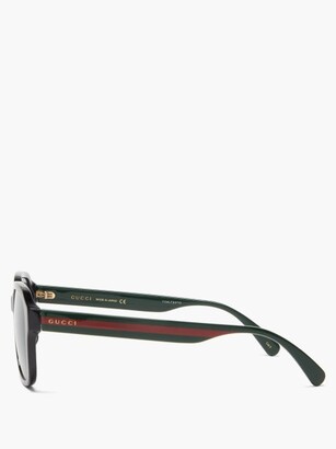 Gucci Eyewear Eyewear - Oversized Square Acetate Sunglasses - Black Green