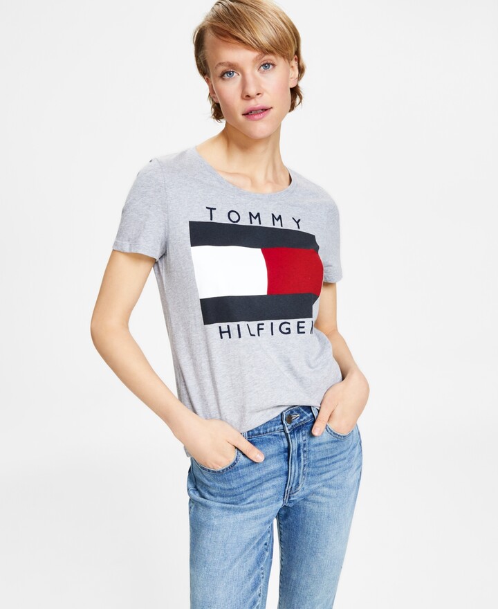 Geduld demonstratie bedrijf Tommy Hilfiger Women's Cotton Logo T-Shirt - ShopStyle