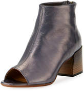 Thumbnail for your product : Alberto Fermani Solara Crinkled Peep-Toe 65mm Bootie