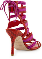 Thumbnail for your product : Brian Atwood Elisa Python Tie-Back Sandal, Orange/Pink