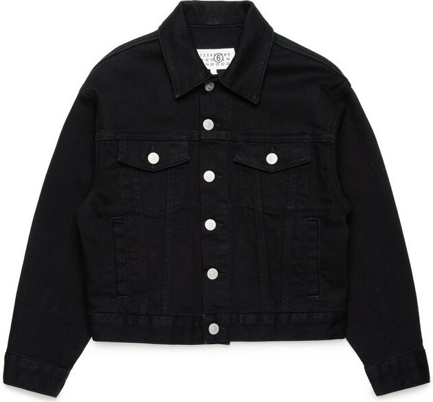 MM6 MAISON MARGIELA Kids Logo Embroidered Denim Jacket