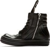 Thumbnail for your product : Rick Owens Black Leather Geobasket High-Top Sneakers