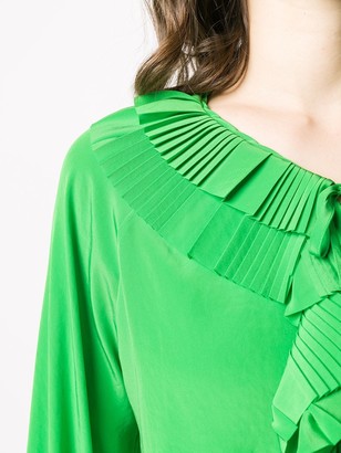 P.A.R.O.S.H. Pleated Trim Loose-Fit Blouse