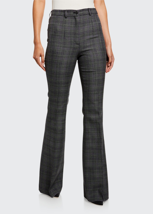 high rise glen plaid pants