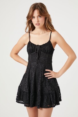 Lace Bustier-style Dress - Black - Ladies