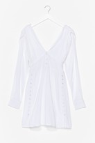 Thumbnail for your product : Nasty Gal Womens Get Button Top V-Neck Mini Dress - White - 12