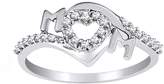 Thumbnail for your product : AFFY Natural Diamond Mom Heart Ring In Sterling Silver (0.17 Ct) For Mother Day's Special