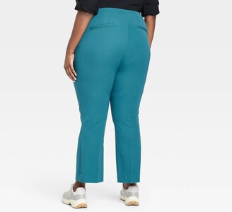 A New Day Women's Cropped Kick Flare Pull-On Pants Teal 20W - ShopStyle