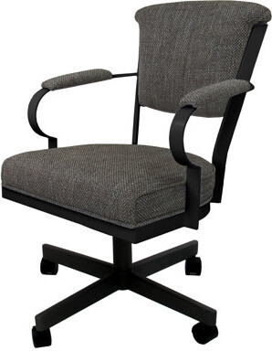 Tobias Designs Metal Dining Caster Chair with Arms