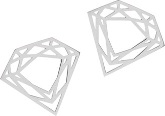 Myia Bonner Silver Classic Diamond Stud Earrings