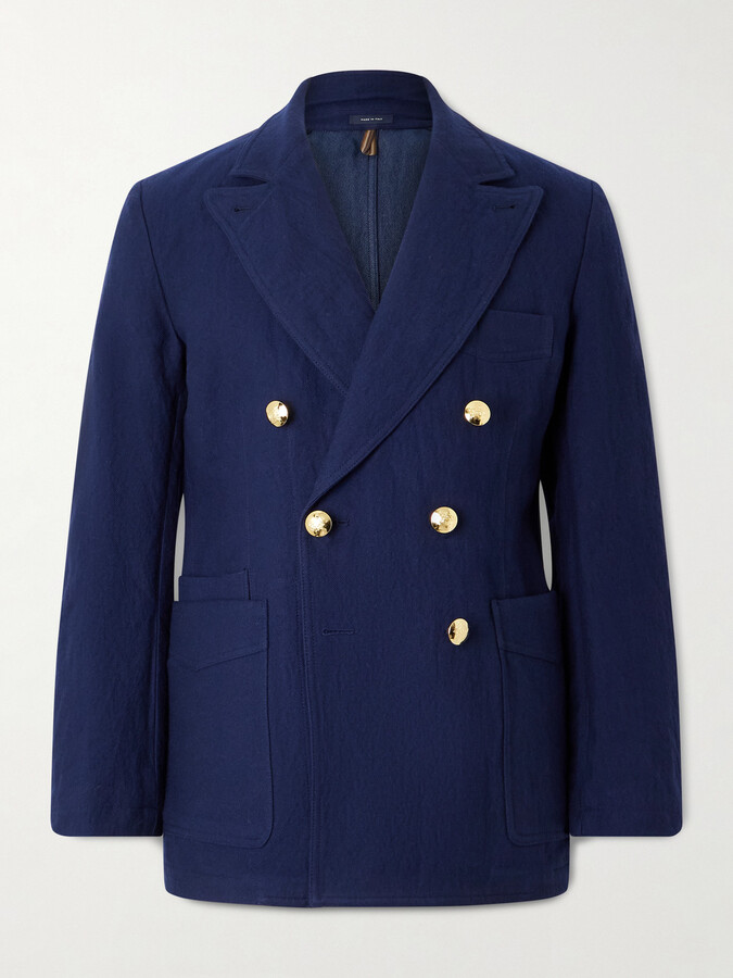 Drakes MKIII Double-Breasted Twill Blazer