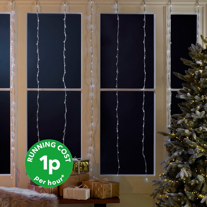 Dunelm 240 LED Mains Waterfall Curtain Lights White ShopStyle Holiday