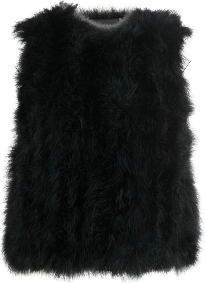 Yves Salomon Silk Feathered-Finish Waistcoat
