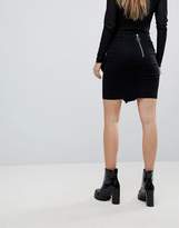 Thumbnail for your product : Noisy May Petite Mini Denim Skirt With Asymmetric Detail