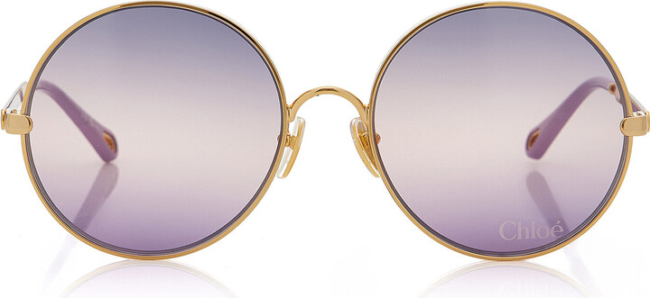 Chloé Aly Round-Frame Metal Sunglasses