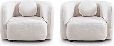 Corrigan Studio Upholstered Swivel Barrel Chair Accent Chair,Set Of 2