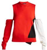 Thumbnail for your product : Calvin Klein Deconstructed Round Neck Wool Blend Sweater - Womens - Red Multi
