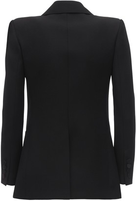 Saint Laurent Satin & Wool Short Sleeve Blazer