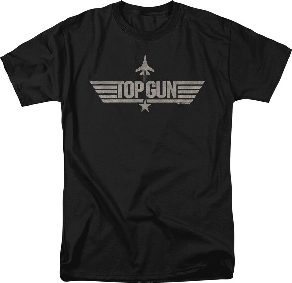Top Gun Paramount-TopGunMonotonedLogoAdultT-ShirtBlackLarge