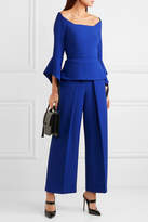 Thumbnail for your product : Roland Mouret Holden Off-the-shoulder Crepe Peplum Top - Blue
