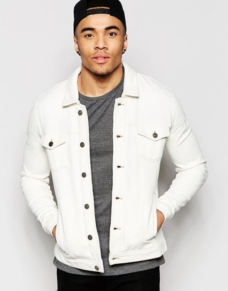 ASOS Jersey Western Jacket In Off White