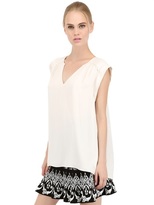 Thumbnail for your product : Rebecca Minkoff Pleated Back Silk Crepe De Chine Top