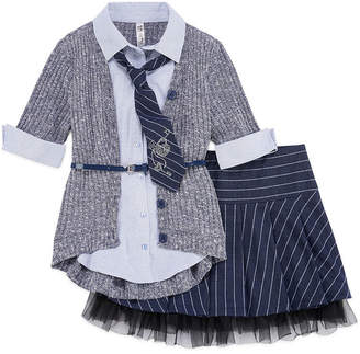 Beautees Top, Tie and Skirt/Shorts Set - Girls 7-16
