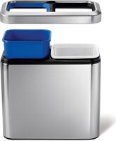 Thumbnail for your product : Simplehuman Brushed Stainless Steel 20 Liter Fingerprint Proof Slim Dual Recycler Trash Can