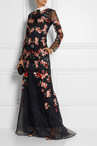 Thumbnail for your product : Erdem Suri embroidered silk-organza gown