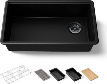 Kohler Billings 32-1/2 In. Undermount Single-Bowl Workstation Kitchen Sink