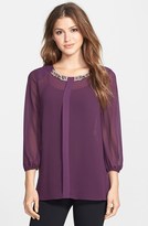 Thumbnail for your product : Pleione Embellished Blouse (Regular & Petite)