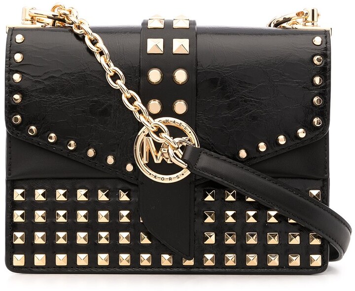 Kors Black And Gold Studded Bag | the world's largest collection of fashion |
