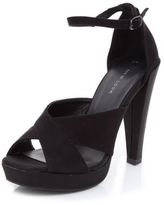 Thumbnail for your product : New Look Black Cross Strap Peeptoe Heels