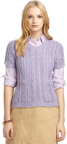 Thumbnail for your product : Brooks Brothers Short-Sleeve Cable Knit Crewneck Sweater