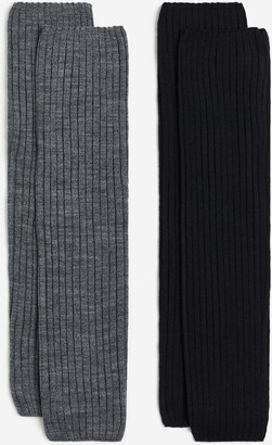 ASOS DESIGN knitted leg warmer in black