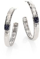 Thumbnail for your product : John Hardy Palu Black Sapphire & Sterling Silver Medium Hoop Earrings/2"