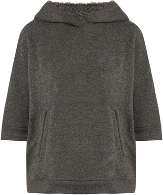 Brunello Cucinelli Cashmere and cotton-blend hooded sweatshirt