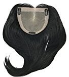 Fortune Monofilament Bondable Human Hair Women's Kippah Topper- Color #16/10 Light Brown Base w/ Blonde Highlights - 12" Long-Straight Hair Texture