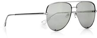 Quay x Desi High Key* Collaboration Aviator Sunglasses- Silver