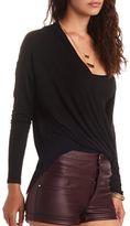 Thumbnail for your product : Charlotte Russe Oversized Sheer Draped Wrap Top