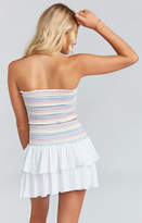 Thumbnail for your product : Show Me Your Mumu Show Me Your Frolick Ruffle Skort ~ White Cruise with Rainbow