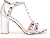 Thumbnail for your product : Valentino Rockstud Strap Heels in Silver | FWRD