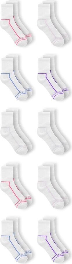 Fruit of the Loom Womens CoolZone Cotton Cushioned Crew Socks 10 Pack