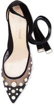 Thumbnail for your product : Marion Parke Riki Suede & Mesh Kitten-Heel Pumps