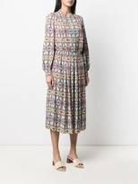 Thumbnail for your product : Tory Burch Geometric-Print Pleated Midi Dress