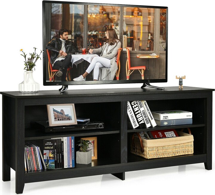 Costway 50'' Tv Stand Modern Wood Storage Console Entertainment