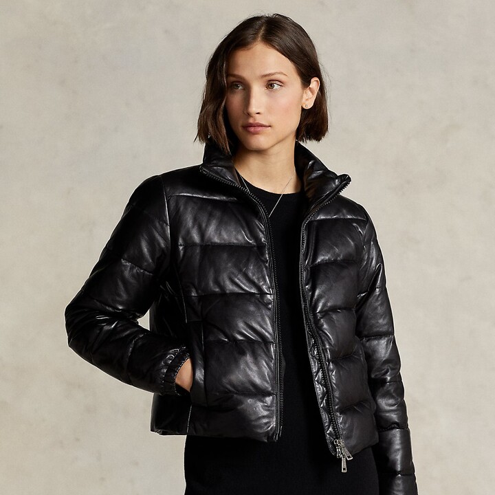 Ralph Lauren Quilted Lambskin Mockneck Jacket ShopStyle Down & Puffer